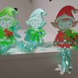 red-green-and-blue-elfs.jpg Набор для 3D-печати Articulated Festive Elf on the Shelf с аксессуарами elf flexi Feet