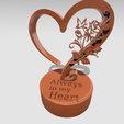 Shapr-Image-2024-01-03-181527.png Always in my Heart Plaque, decor stand, heart rose and butterfly, engagement gift, proposal, wedding, Valentine's Day gift, anniversary gift,  Love Heart Statue