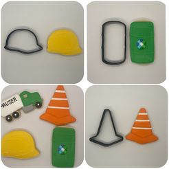 Construction-Cookie-Cutters.jpg STL file Construction Cookie Cutters (3 Designs!)・3D printing idea to download