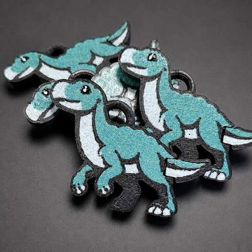 Muttaburrasaurus Keychain | Wiggly Tail | Multicolour AMS | Australian Dinosaur | Classroom Ready