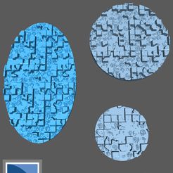 Broken_Tiles_Round_Oval_00.jpg STL file Round / Oval Chaos Broken Tile Bases・3D print design to download, np-dev