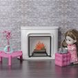 DSC_3566.jpg Miniature Fireplace in 1/12 scale - modern dollhouse furniture. Fireplace for BJD dolls.