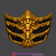 Scorpion_Mask_002.png Scorpion Mask from Mortal Kombat Cosplay 3D Print Model