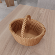 untitled3.png 3D Wicker Mesh Basket 3 with Stl File & Home and Living, 3D Printing, Jewelry Dish, Wicker Decor, Gift for Girlfriend, Wicker Laundry Basket