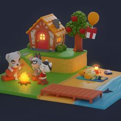 final.jpg STL-Datei Animal Crossing Diorama・Design für den 3D-Druck zum Herunterladen