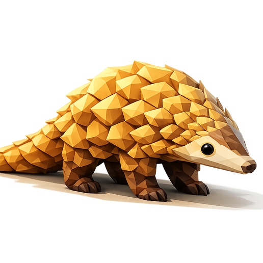 Low Poly Pangolin 3D Model