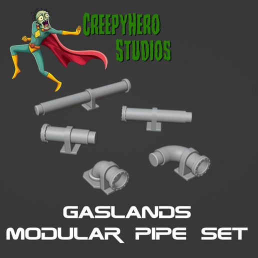 Gaslands 1:64 Scale Modular Pipe Set STL | Post-Apocalyptic Industrial Terrain for Tabletop Wargaming