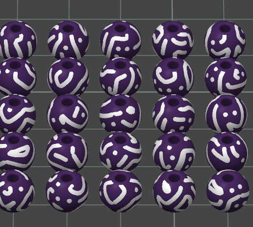 25 Unique Patterned 8mm x 8mm Beads with 2mm Hole