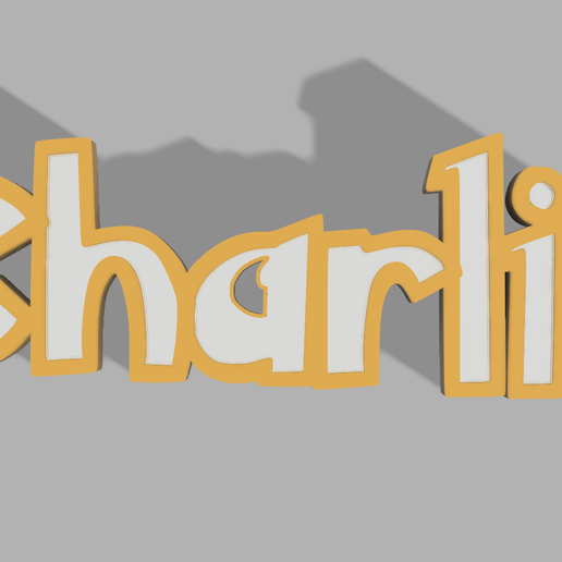 First name Charlie Luminous 3D model