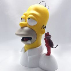 Foto Homero-Diablo.jpg 3D file Homer Simpson devil and angel - Color Print・Model to download and 3D print