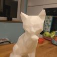 Low poly sitting cat