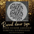 Here-comes-amazon-sign2.png Here comes Amazon / Round sign decor / Jingle song / Wreath decor / craft decor