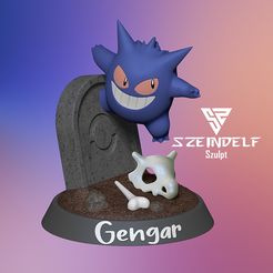 Front-Gengar-Base.jpg Gengar in the Cubone's Grave - Pokémon