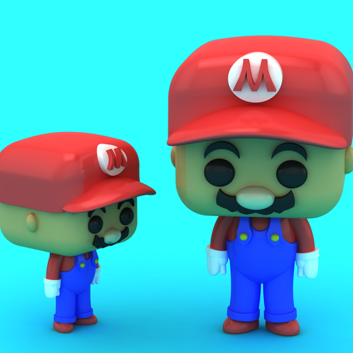 Cute Stylized Mario Figurine 3D Model