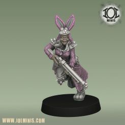 Shotgunbunny_Render.jpg Fichier 3D Clan du lapin - Ganger avec fusil de chasse・Plan imprimable en 3D à télécharger