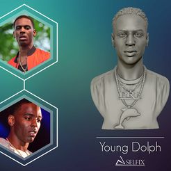 01.jpg STL file Young Dolph Bust 3D print model・Model to download and 3D print