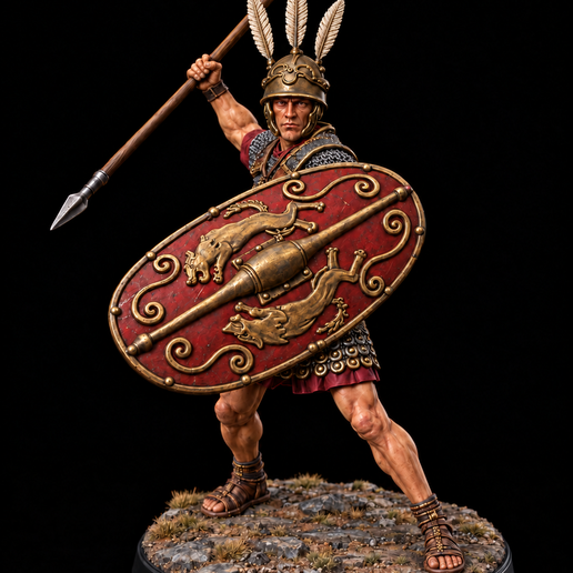 Punic War Roman Infantry STL, Ancient Rome vs Carthage Warrior 3D Model, Roman Soldier Miniature, Historical Wargaming STL Download