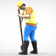N1_C.7-Copy.jpg N1 Construction Worker 1 64 Miniature With Shovel and Metal pole