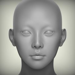 200.61.jpg Archivo STL 5 3D Cabeza Cara Ojos Mujer Personaje Mujeres arte retrato muñeca 3D Low-poly 3D modelo・Plan imprimible en 3D para descargar