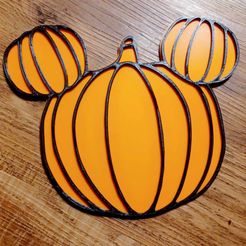 356972726_1555699811625320_2761835567139184699_n.jpg 3MF file Pumpkin Mickey Ear decor/ Wreath craft decor/Fall Centerpiece/ Birthday cake topper / Mickey ears/ Halloween Mickey jack o lantern・3D printer model to download