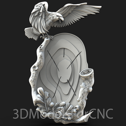 1.png 3D file 3D Model STL File for CNC Router Laser & 3D Printer Eagle Cartouche・3D printer model to download