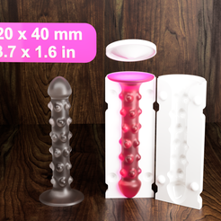 D_perls_mold.png 3D file DILDO PERLS WITH MOLD・Template to download and 3D print