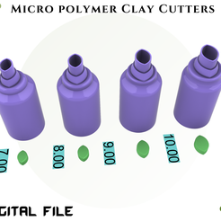 1.png Fichier 3D COUPEUR D'ARGILE MICRO-POLYMÈRE/Leaf 4 size/EULITEC.COM・Plan pour imprimante 3D à télécharger