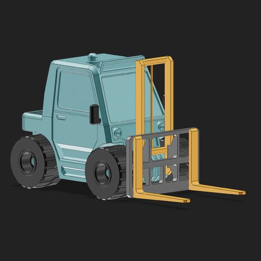 1-01.jpg Cute Mecha Forklift Toy - Modular 3D Printable Assembly Kit