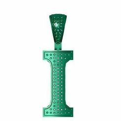 i-1.jpg STL file I ALPHABET PENDANT WITH ROUND DIAMOND・3D printer design to download
