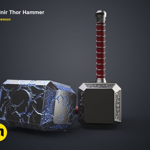 Thor-Mjolnir_NEW-render-scene-5.jpg 3D-Datei Mjolnir-Hammer (Liebe und Donner)・3D-druckbares Design zum Herunterladen, 3D-mon