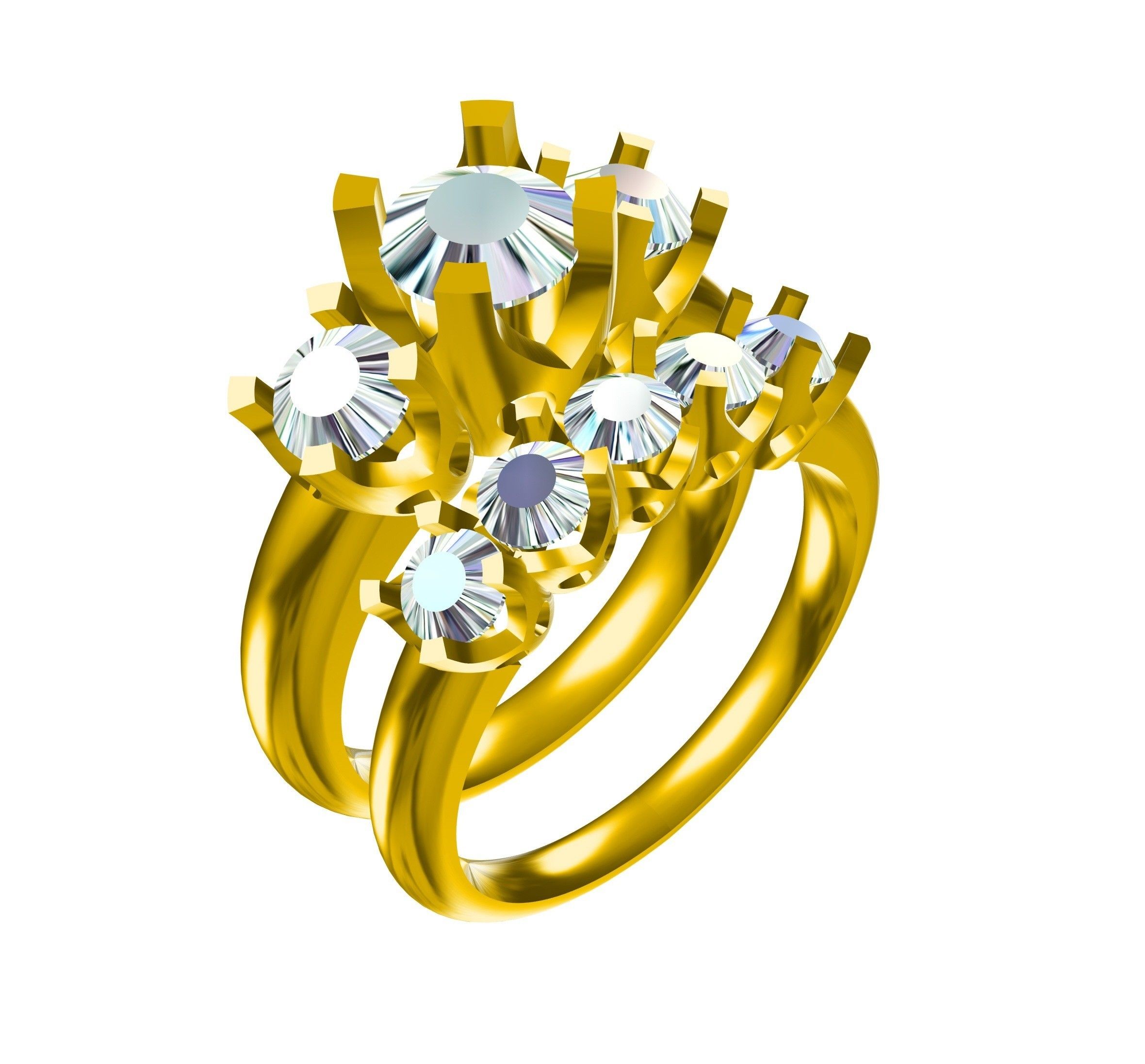 RG26416.jpg STL file 3D Jewelry CAD Model For Wedding Bridal Ring Set・Design to download and 3D print, VR3D