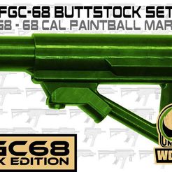 UNW-FGC68-buttstock.jpg Free STL file FGC-68 Buffer tube / butt stock set.・3D printing idea to download, UntangleART