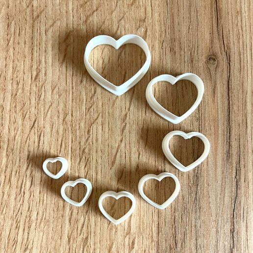 Heart clay cutter, Heart, Love, heart cutter, Wedding, 7 sizes, 14 files, Communio,Jewelry making, polymer clay, molds, Shape Cookie Cutter STL File, more sizes, imprint, shape, Rose Cookie cutter, Clay Cutter File,STL, shape, molds cutter, cookie cutter