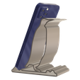 Penquin_PS_Solid_Hollow_09.png Dolphin and Penquin Shape Phone Stand Bundle, Hollow and Solid version, 4 STL's - Instant Download - No Supports Needed