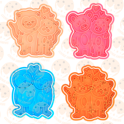 Animals-couples-valentine`s-day-cookie-cutter-set-of-4.png Download file Animals valentines day cookie cutter set of 4 • Template to 3D print, CookieEmpire