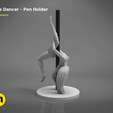 poledancer-left.185.png STL file Pole Dancer - Pen Holder・3D printable design to download