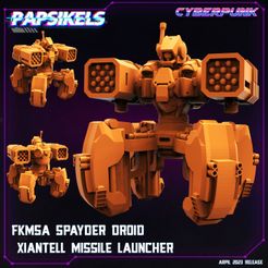 720X720-fkmsa-spayder-droid-xiantell-missile-launcher.jpg Fichier STL FKMSA SPAYDER DROID XIANTELL LANCE-MISSILES・Objet imprimable en 3D à télécharger