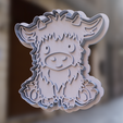 HighlandCow2b.png Cute Highland Baby Cow Cutter and Stamp - Adorable Pastoral Charm in Every Baked Creation!