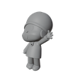 waving-pocoyo-3.png 用于 3D 打印的欢快的 Pocoyo 角色模型 - Pocoyo 电影卡通宇宙中的标志性动画明星