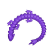 Knitted Dragon_Curled_Simplified.stl 缝制/针织铰接式小龙玩具模型！
