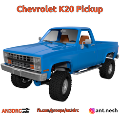 Chevrolet K20 Pickup AN3DRCrom = Po.com/groups/en3dre += ©) ant.nesh Файл 3D 3D печатный RC автомобиль Chevrolet K20 Pickup от [AN3DRC]・Шаблон для 3D-печати для загрузки