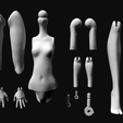 render.png Replacement parts for female G2 Monster High - articulated