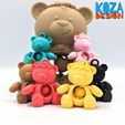 FIDGET-BEAR-KEYCHAIN-04.jpg STL file TEDDY, ARTICULATED AND FIDGET KEYCHAIN printed in place without supports・Model to download and 3D print
