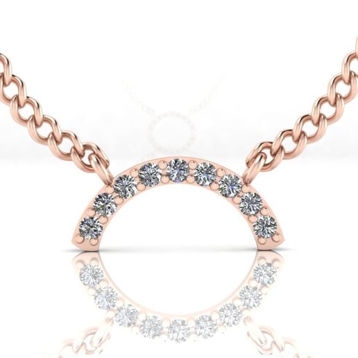 Horseshoe Diamond Pendant in Rose Gold