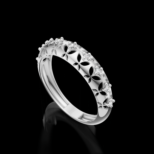 RING WITH BUTTERFLY DETAILS AND STONES