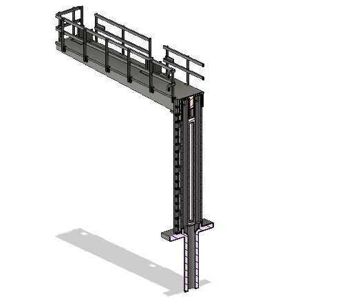Signal Gantry 10.JPG Pórtico de señales moderno para modelismo ferroviario OO con orificios ocultos para cables