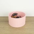 Pot tressage ROSE contenu.jpg Container with braided pattern