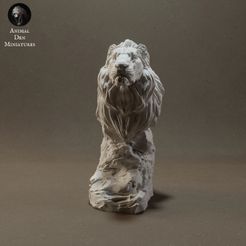 lion_bust_1.jpg Fichier STL Buste de lion・Modèle à télécharger et à imprimer en 3D