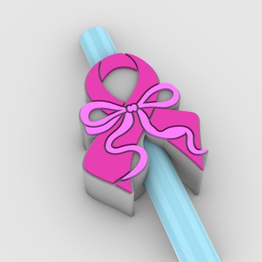 ♋ Straw Topper Breast Cancer Breast Cancer Pink Ribbon Fits Standard ...