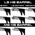 MS-LS-HB.jpg FGC-6 MKI/MKII: honeybadger, MS Medium shroud, LS long shroud, Outer barrels set
